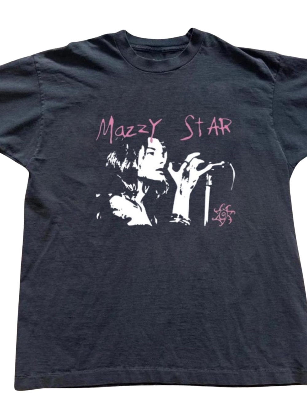 Gildan Black Mazzy Star Band Tee with Pink Print, Gift For Him, For Her